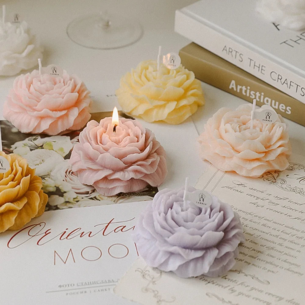 3D Carnation Flower Home Decoration Candle. [6- Colors]